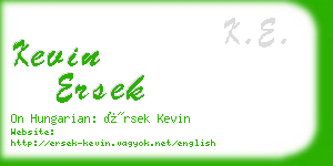 kevin ersek business card